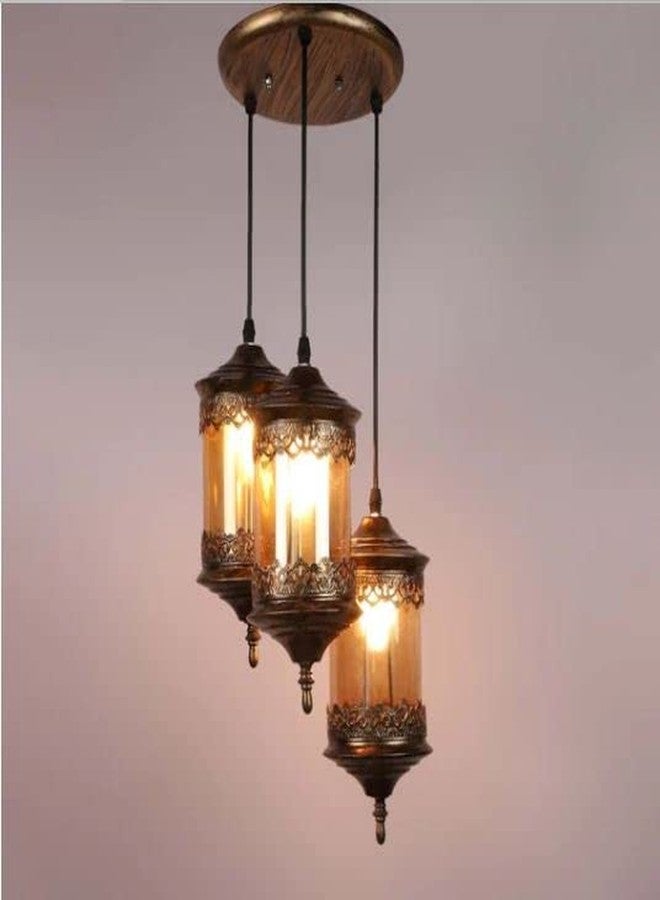 GAUVIK 3 Light Chandelier Antique Modern Pendant Lamp/Hanging Lamp/Ceiling Light for Bedroom, Living Room, Restaurants, Dining, Coffee Shop, Home and Office, Golden Antique - Image 3